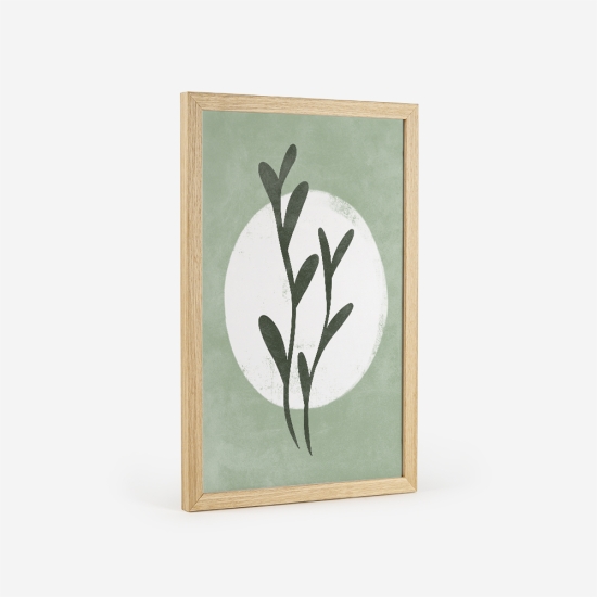 Poster com uma planta verde com um círculo branco 3